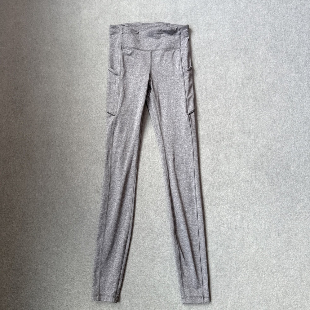 Lululemon In Movement Tight Everlux Tall 4 Gray Full Length Side Pockets - Picture 1 of 12
